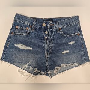 Aeropostale Blue Ripped Distressed Denim Shorts